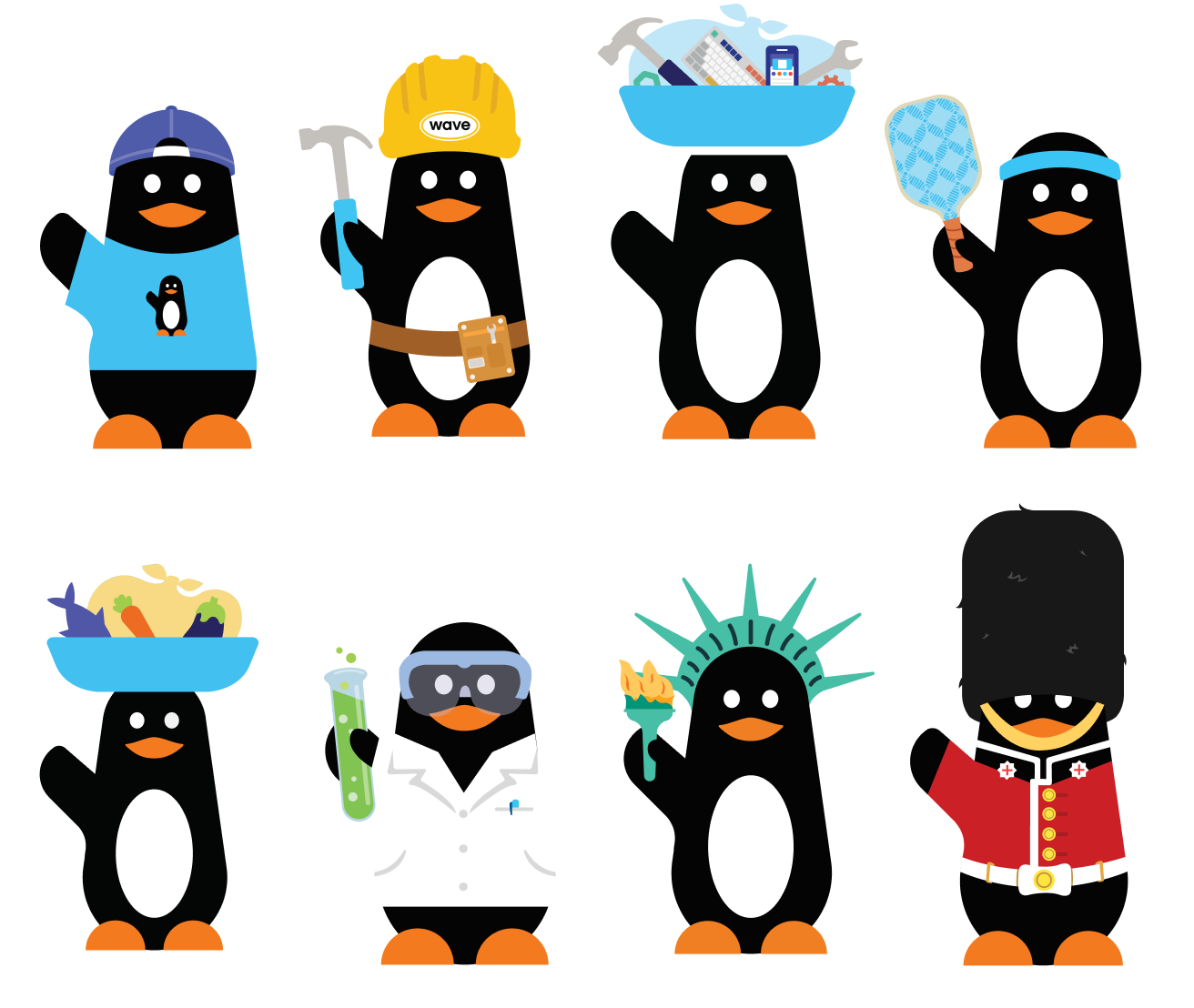 Wave stickers collection