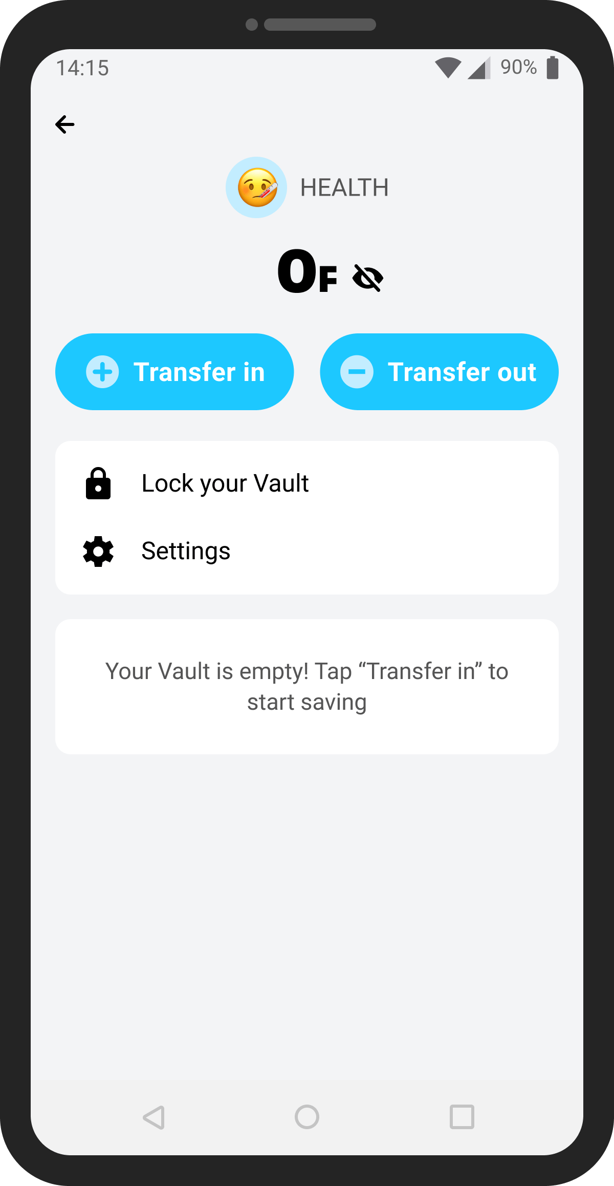 Multiple Vaults screen