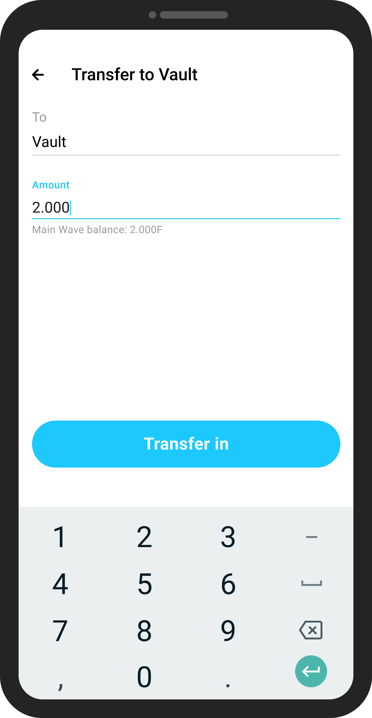 Principal Vault screen