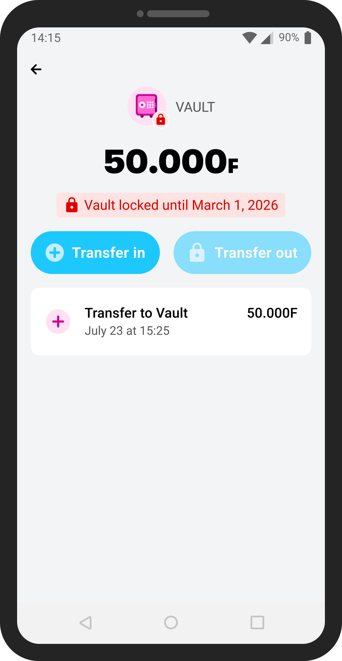 Unlocking Vault early screen