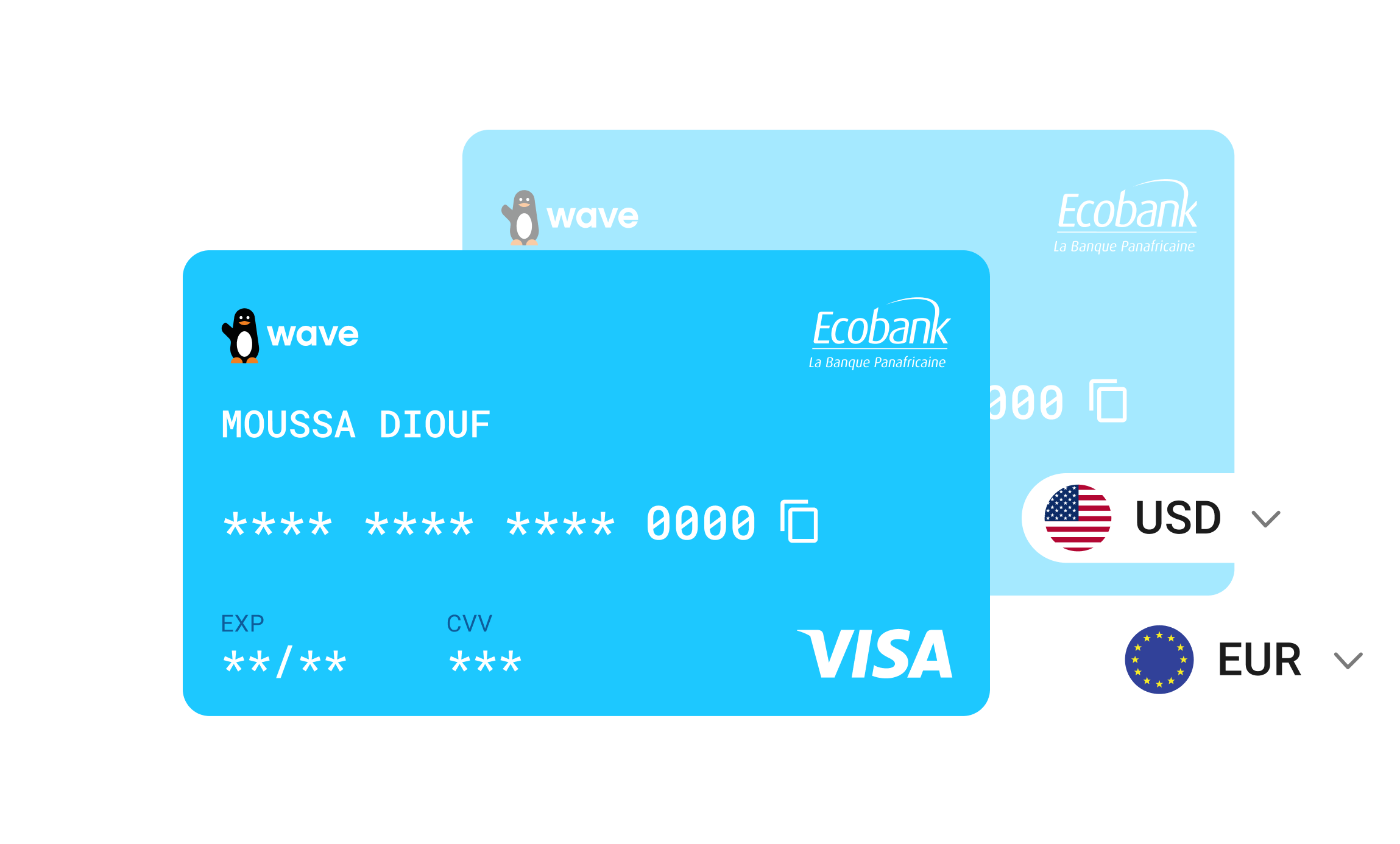 Virtual Visa app mockups